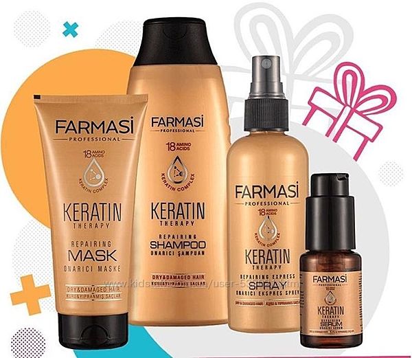 Набор из 4-х средств для волос с кератином Keratin Therapy от Farmasi