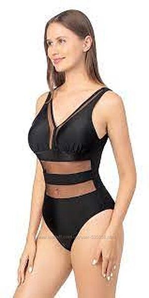 купальник сдельный черный с утяжкой размера 50-52 / 16 сетка секси