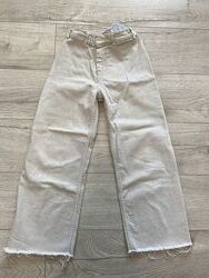 Бежевые джинсы zara, рост 152, возраст 11-12