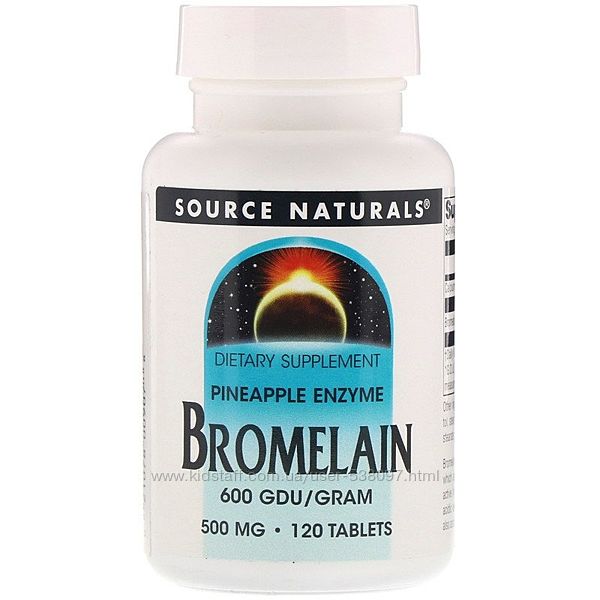Source Naturals Bromelain Бромелаин 600 GDU/g. 500 мг, 120 таблеток