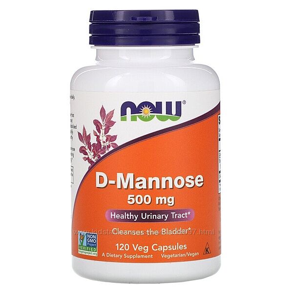 Now Foods D-манноза. 500 мг, 120 вегетарианских капсул. 