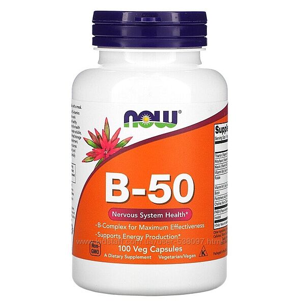 Now Foods B-50  комплекс витаминов группы B. 100 растительных капсул