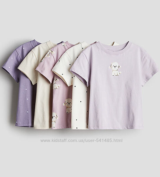 Футболки 5 шт. для дівчинки H&M.