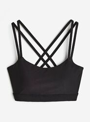 Спортивный черный бюстгальтер топ Drymove от H&M р. XL