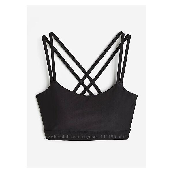 Спортивный черный бюстгальтер топ Drymove от H&M р. XL