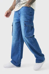нові джинси boohooMAN Tall Relaxed широкі карго, р.36 L,52, на117см, Cargo
