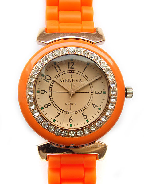 Geneva часы с кристаллами силиконовый ремешок