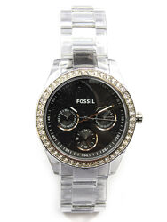 Fossil ES-2607 часы из США 4 циферблата прозрачный браслет Wr50m