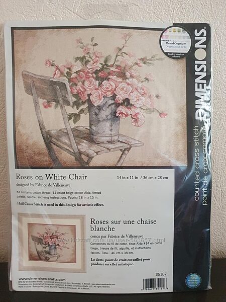 Набір для вишивания хреста Dimensions 35187 Roses on White Chair