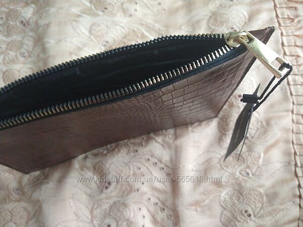 Клатч KOTON однотонный тёмно-коричневый кэжуал