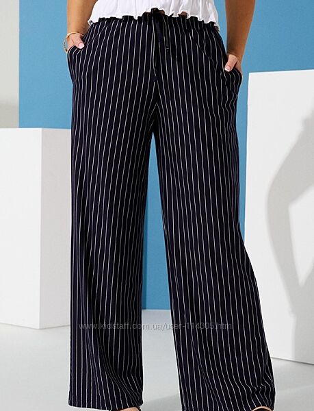 Широкі жіночі штани в полоску р. XXL