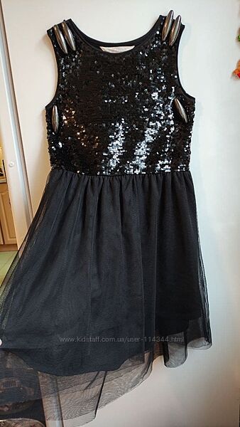 Гарна чорна сукня з паєтками H&M,134-140