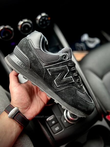 Чоловічі замшеві кросівки New Balance 574 чорні р