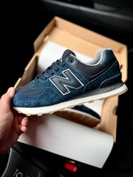 Чоловічі замшеві кросівки New Balance 574 сині р 
