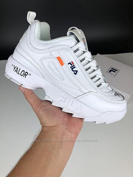 Жіночі/підліткові білі кросівки Fila Disruptor II Yalor