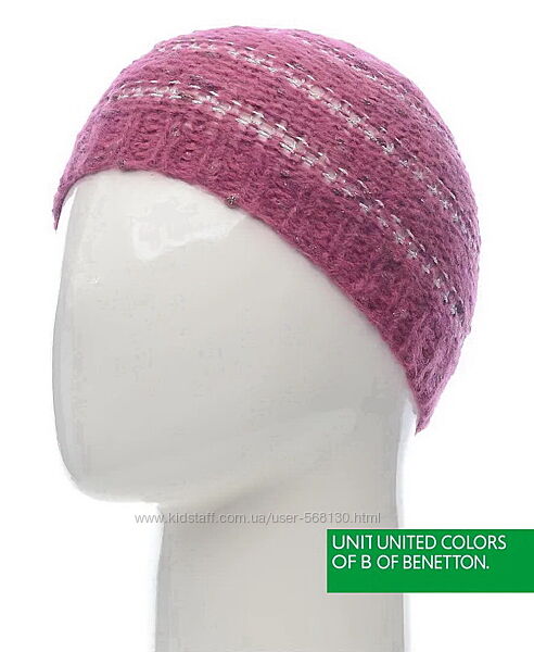 Шапка с шерстью и люрексом - Benetton Оригинал новая вязаная для девочки