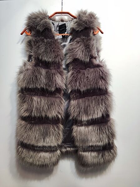 New look удлиненная меховая жилетка