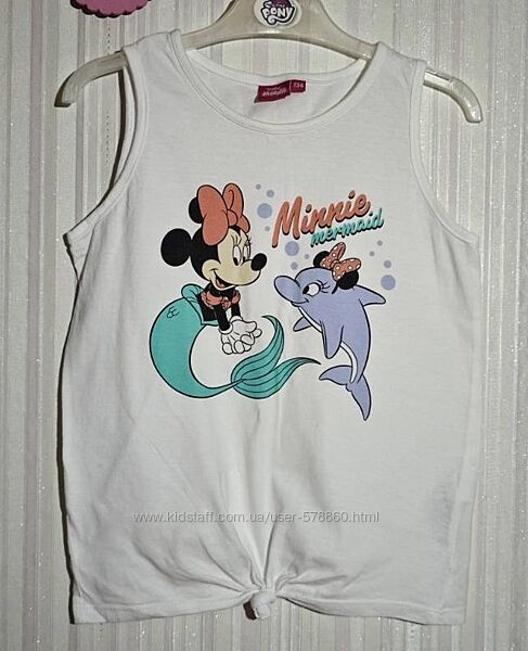 Біла футболка з принтом Міккі Disney р. 134
