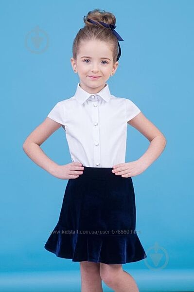 Синя оксамитова спідниця Zironka р. 134