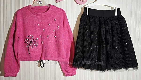 Ошатний комплект джемпер та спідниця р. 134