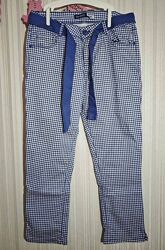 Блакитні капрі бриджі у клітинку Okadi р. 14 років