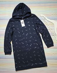 Дитяча сукня худі для дівчинки утеплена Gemo 10 років 140 Темно-синя