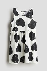 Літня сукня з сердечками H&M 8 - 10 років, 128 - 140 см, Молочна