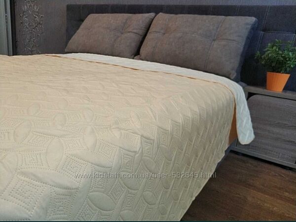 Покрывало стеганое двухстороннее с двумя наволочками - реальные фото, видео