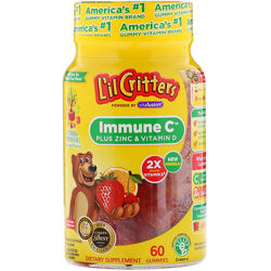 L&acuteil Critters, Immune C плюс цинк и витамин D, 60 жевательных таблеток