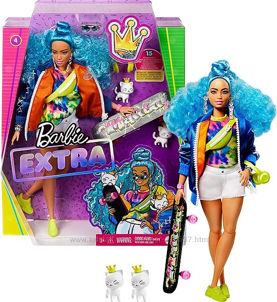 Кукла Барби Экстра Модная со скейтбордом Модница Barbie Extra Doll 4