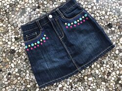 Юбка джинсовая с трикотажными шортами под ней, 6-8 лет, Gymboree
