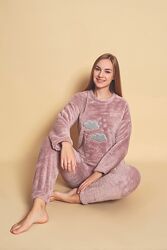 Жіноча тепла пухнаста піжама CharMe Туреччина фліс травка
