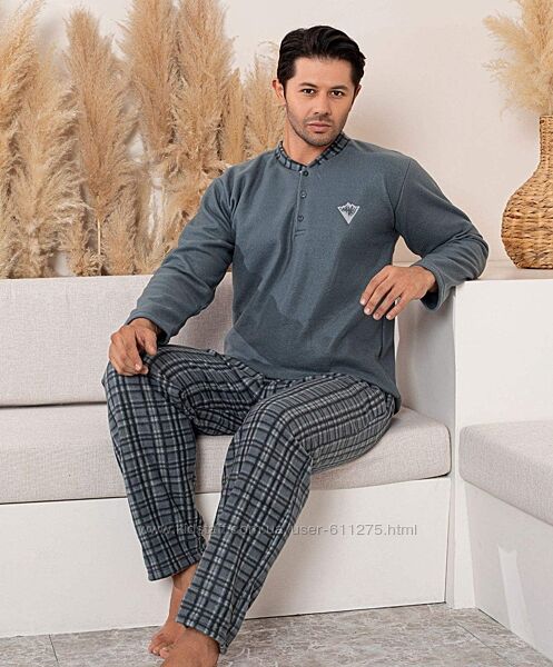 Тепла флісова чоловіча піжама Туреччина фліс M L XL 2XL