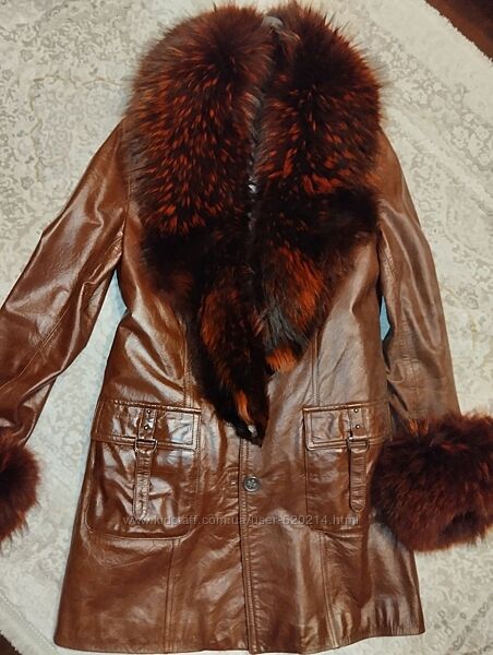 Натуральна дублянка трансформер осінь-зима в ідеальному стані Розмір М 