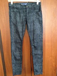 Брюки BERSHKA, экокожа, хлопок.