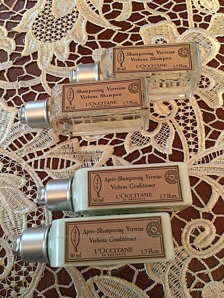 Loccitane verbena шампунь и кондиционе 4шт удобный вариант для путешествия 