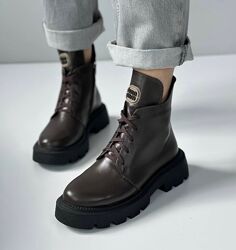 Ботінки жіночі чорні та шоколад зима на хутрі