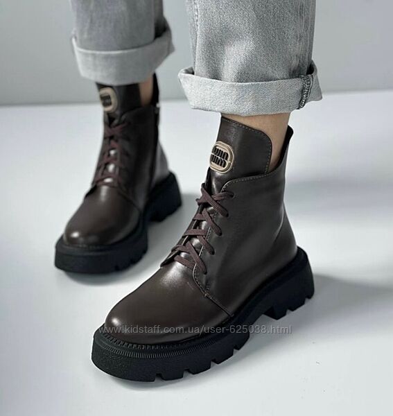 Ботінки жіночі чорні та шоколад зима на хутрі