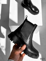 Челсі жіночі зима натуральна шкіра колір чорний