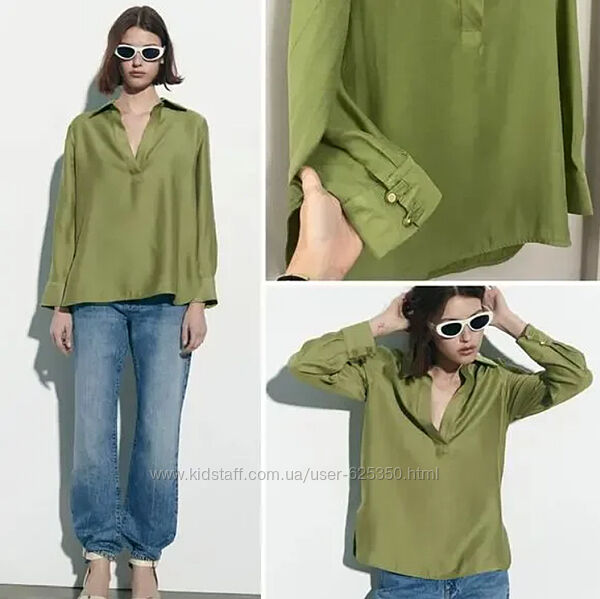 Свободная рубашка Zara из лиоцелл