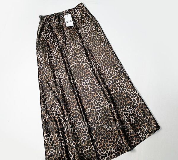 Новая длинная атласная леопардовая юбка MZR Collection
