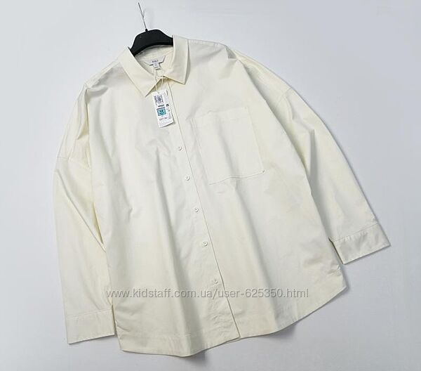 Рубашка свободного кроя из чистого хлопка с воротником на пуговицах