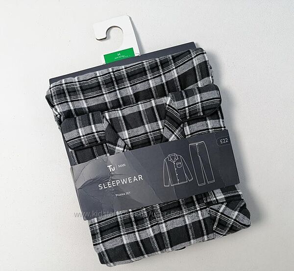 Новый мужской комплект пижама рубашка и брюки хлопковая