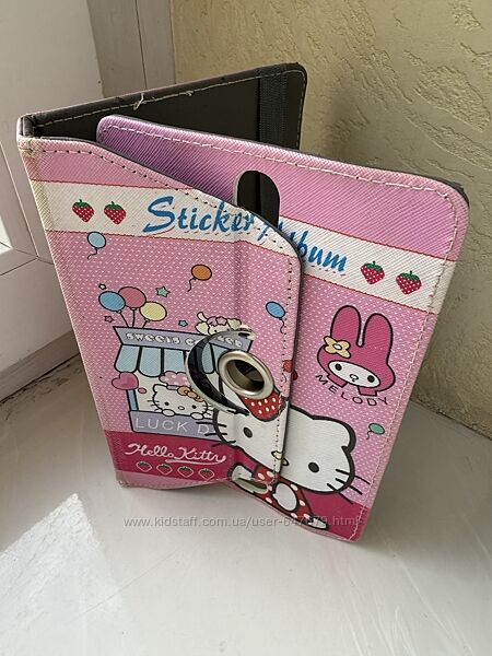 Чехол книжка к планшету Hello Kitty раскладной розовый