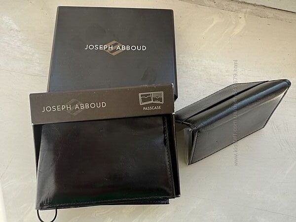 joseph abboud мужской кожаный кошелек портмоне черный