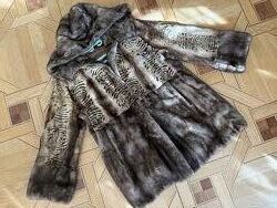 Норковый полушубок с капюшоном селекционная норка Biva Furs micillo italia 