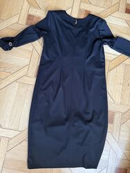 Женское платье черное трикотажное XL-XXL до колена ажур