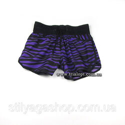 Летние фиолетовые шорты  пляжные принт зебра