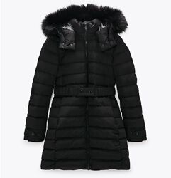 Куртка Zara пуховик зима XS