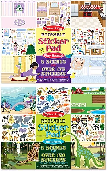 Набір ігровий Melissa&Doug Reusable Sticker Pads Set Play House and Habitat